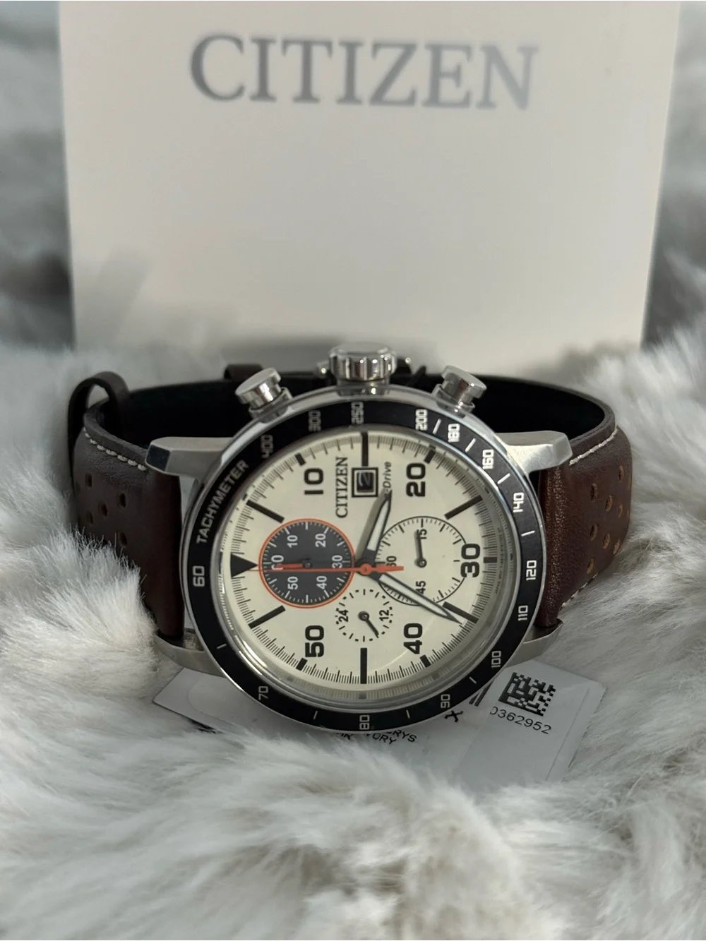 Citizen Brycen Eco-Drive Chronograph CA0649-06X Cream Dial NWT Box